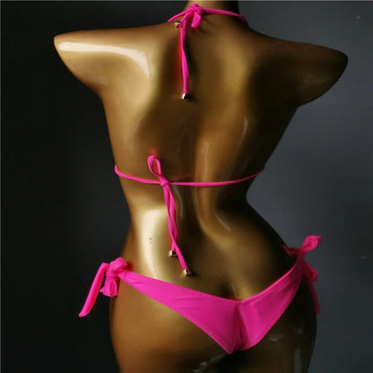 2021    Venus Vacation latest design high quality sexy girl rhinestones pink  bling bikini swimwear
