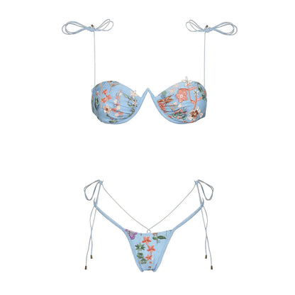 Push Up Bikinis Women Swimsuits Female Swimwear 2024 Micro Bikini Set Bathing Suit Swimming Suits Beachwear Embroidery Biquini