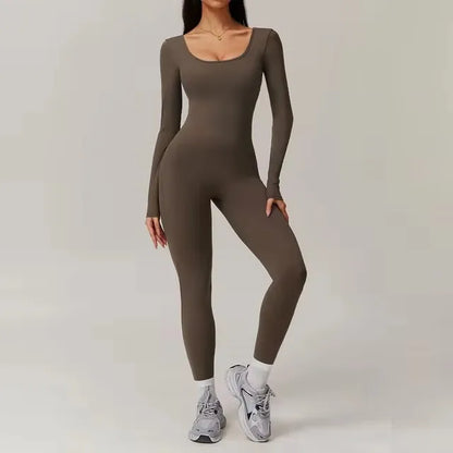 Sexy Back V Jumpsuit Gym One-Piece Suit Women Halterneck Yoga Boilersuit Women Fitness Sports Rompers Stretch Workout Bodysuits