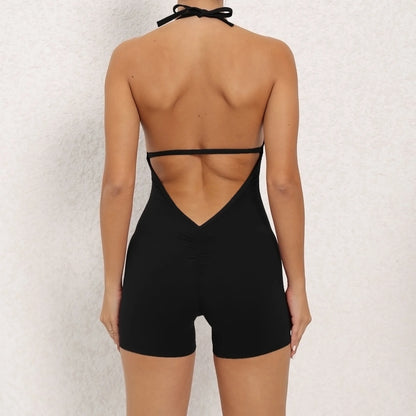 Yoga Set Backless One-Piece Suit Workout Jumpsuit Women Short Gym Rompers Yoga Set Fitness Boilersuit Sports Bodysuits Women