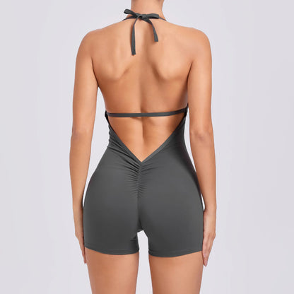 Yoga Set Backless One-Piece Suit Workout Jumpsuit Women Short Gym Rompers Yoga Set Fitness Boilersuit Sports Bodysuits Women