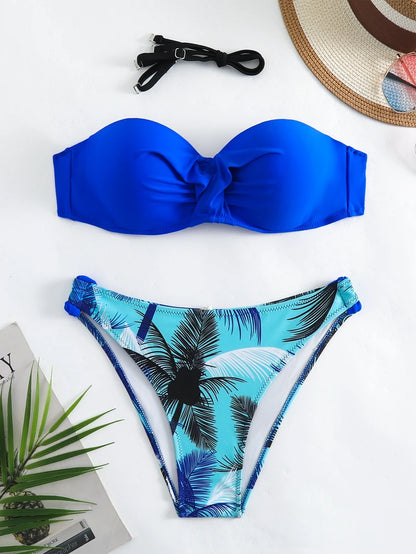 2025 Push Up Top Women Bikinis Set Female Swimsuit Bathing Suit Beachwear Swimwear Sexy  Low Waist Bottom Swimmming Suit