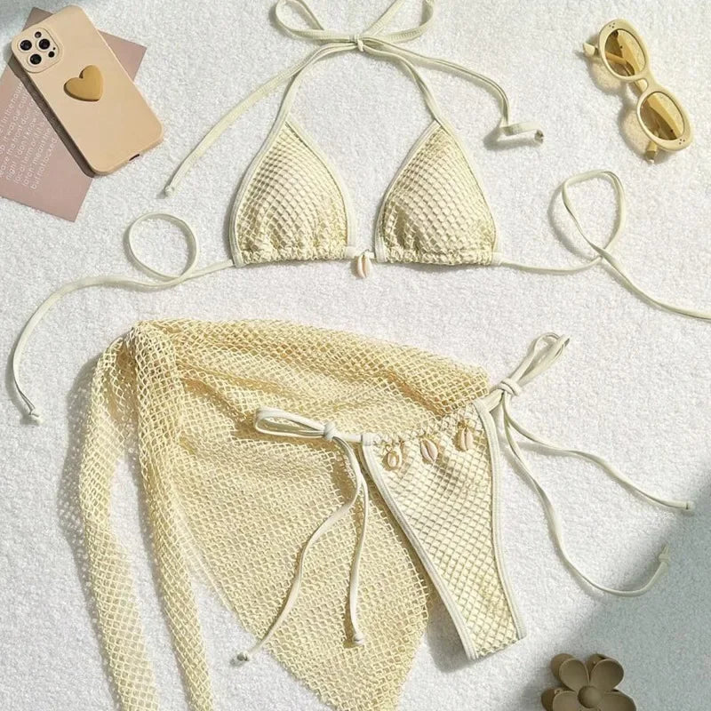 2025 Sexy Bikinis Female Swimsuits Women's Three-Piece Swimwear Beach Swim Wear Bathing Suits Brazilian Bikini Set Pool Bather