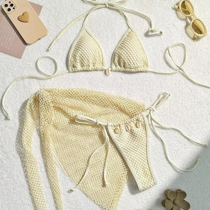 2025 Sexy Bikinis Female Swimsuits Women's Three-Piece Swimwear Beach Swim Wear Bathing Suits Brazilian Bikini Set Pool Bather