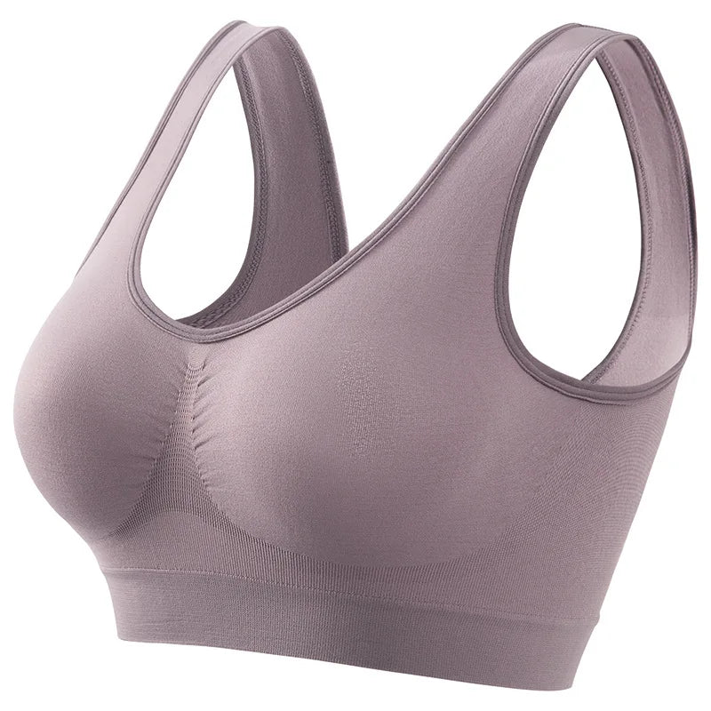 S-5XL Women Bra Tops Seamless Bras Sports Wireless No pads Bra Female Breathable Brassiere Solid Color Crop Top Sexy Lingerie