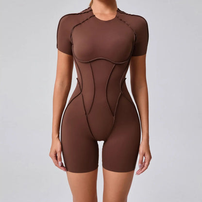 Pad Sleeveless Women Clothes Backless Yoga Set Gym Jumpsuits Sportswear Workout Tracksuit Dance Fitness Shorts Bodysuit XP77