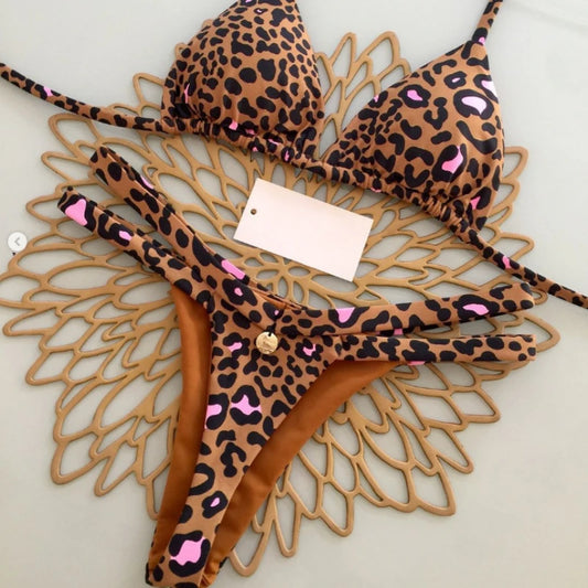 2025 New Sexy Women Bikini Set Beach Holiday Swimsuit Brazilian Thong Bikini Set Sexy Two Pieces Bathing Suit Women Beach Wear
