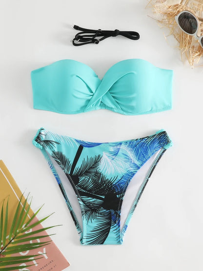 2025 Push Up Top Women Bikinis Set Female Swimsuit Bathing Suit Beachwear Swimwear Sexy  Low Waist Bottom Swimmming Suit