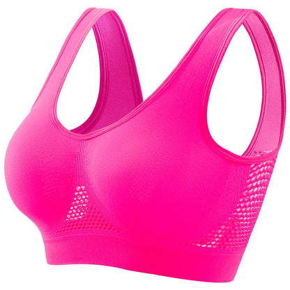 Seamless Mesh Women Sports Bras Fitness Gym Running Underwear Shockproof Bra Wireless Plus Size Crop Top Breathable Yoga Bra