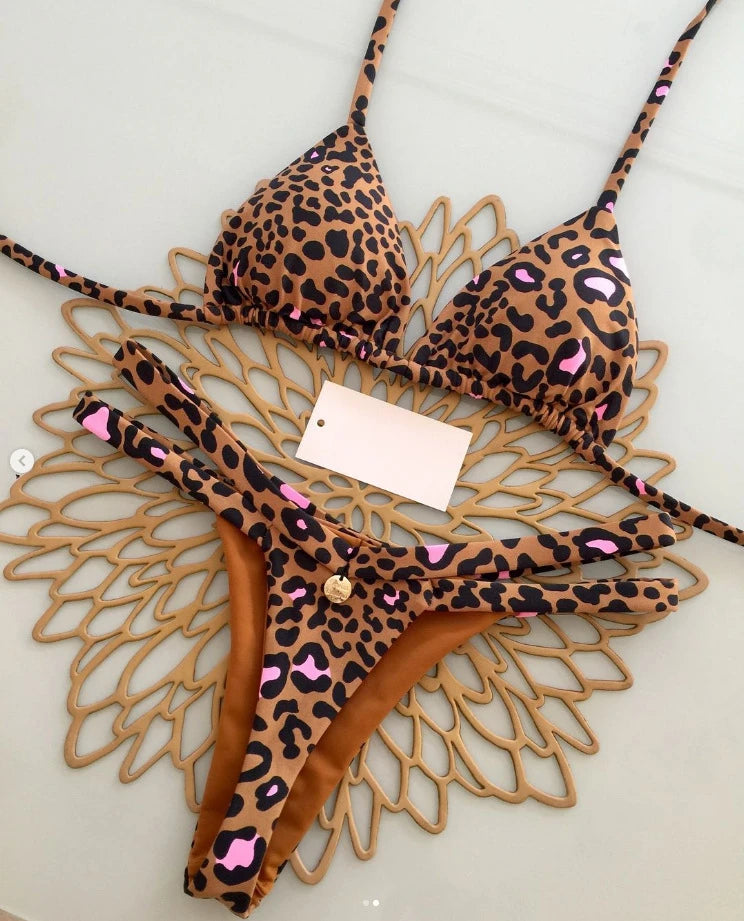 2025 New Sexy Women Bikini Set Beach Holiday Swimsuit Brazilian Thong Bikini Set Sexy Two Pieces Bathing Suit Women Beach Wear