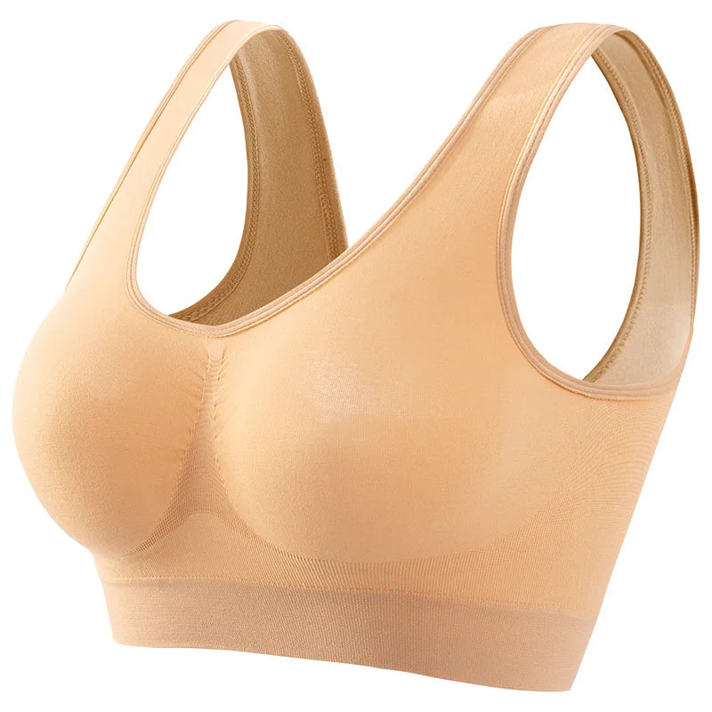 S-5XL Women Bra Tops Seamless Bras Sports Wireless No pads Bra Female Breathable Brassiere Solid Color Crop Top Sexy Lingerie