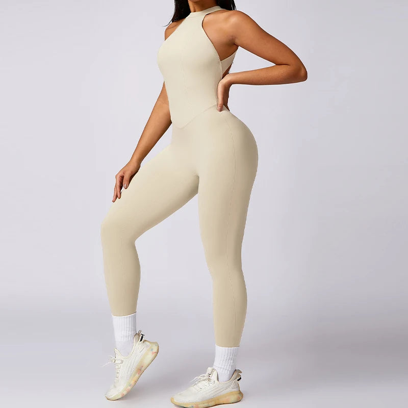 Ctenkevet Fitness Backless Bodysuit Women Gym Jumpsuit Woman Quick-Dry Yoga Clothes Short Workout Rompers Sports One-Piece Suit