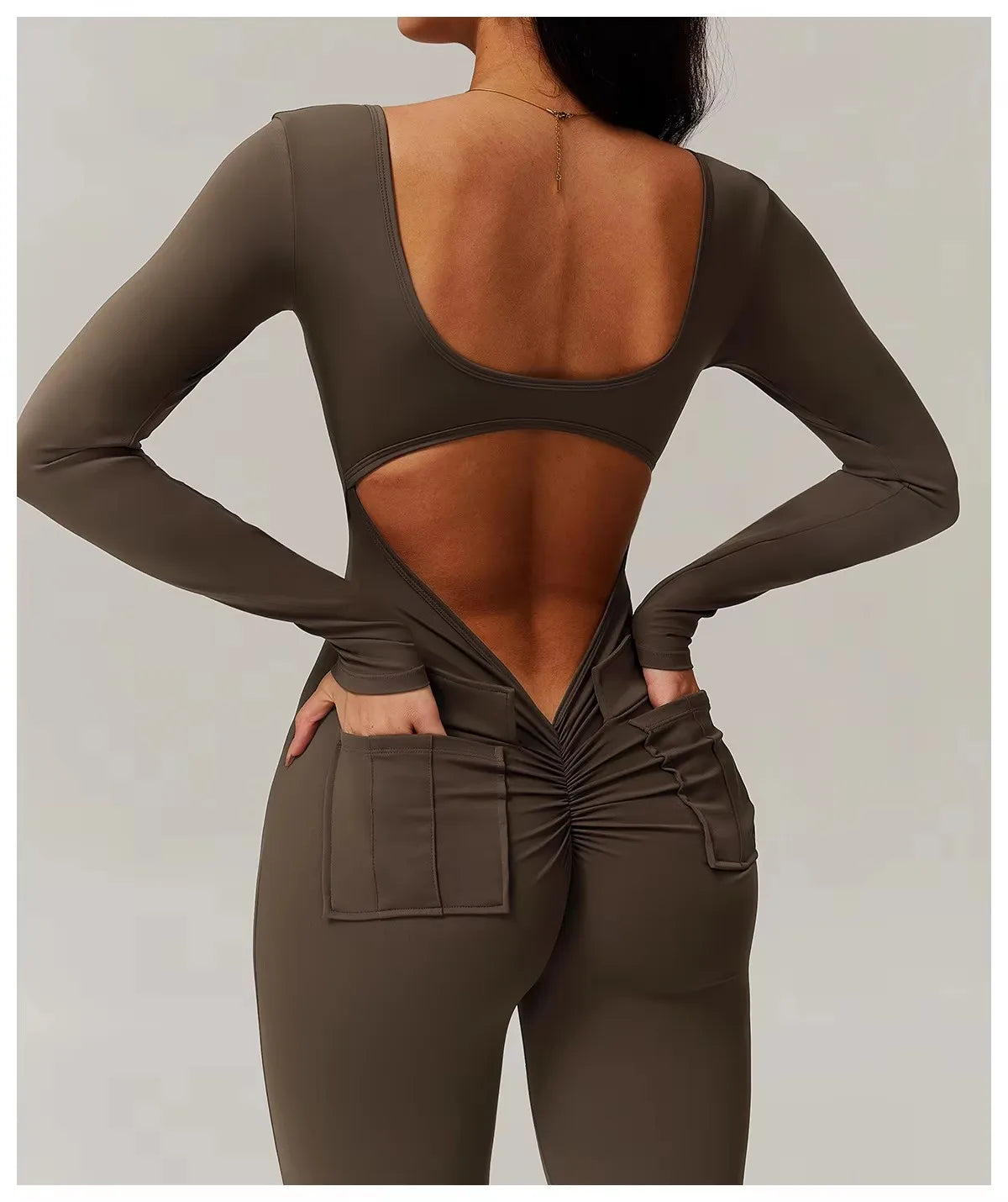 Sexy Back V Jumpsuit Gym One-Piece Suit Women Halterneck Yoga Boilersuit Women Fitness Sports Rompers Stretch Workout Bodysuits