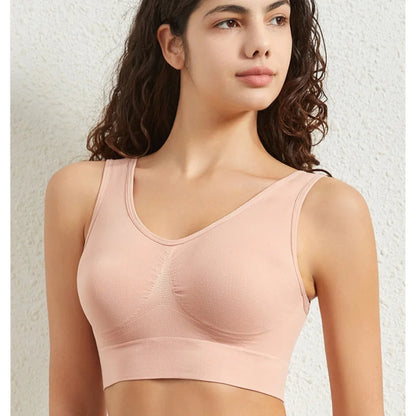 S-5XL Women Bra Tops Seamless Bras Sports Wireless No pads Bra Female Breathable Brassiere Solid Color Crop Top Sexy Lingerie