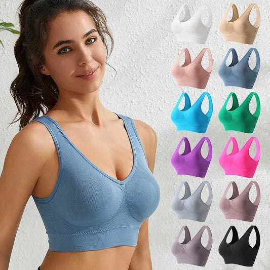 S-5XL Women Bra Tops Seamless Bras Sports Wireless No pads Bra Female Breathable Brassiere Solid Color Crop Top Sexy Lingerie