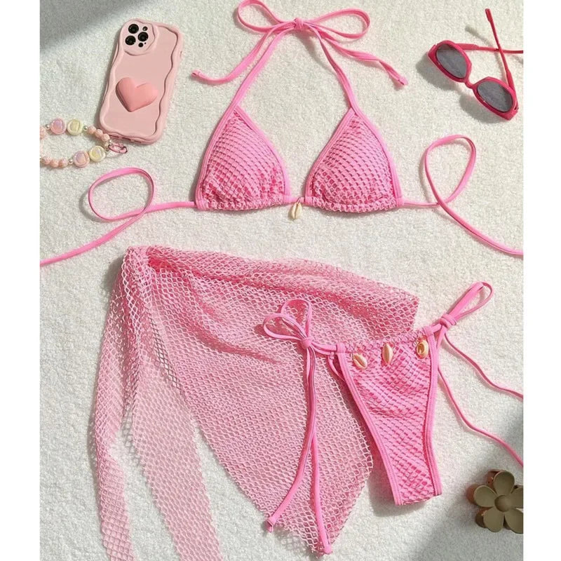 2025 Sexy Bikinis Female Swimsuits Women's Three-Piece Swimwear Beach Swim Wear Bathing Suits Brazilian Bikini Set Pool Bather