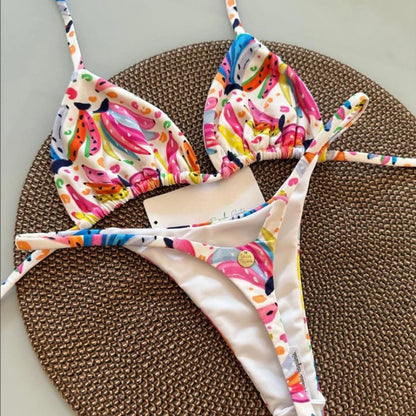 2025 New Sexy Women Bikini Set Beach Holiday Swimsuit Brazilian Thong Bikini Set Sexy Two Pieces Bathing Suit Women Beach Wear