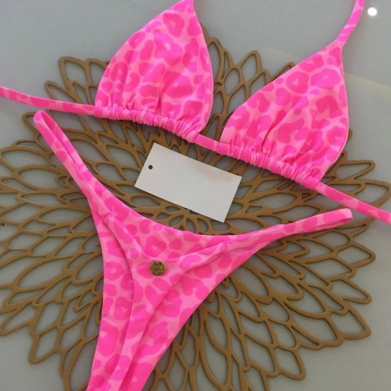 2025 New Sexy Women Bikini Set Beach Holiday Swimsuit Brazilian Thong Bikini Set Sexy Two Pieces Bathing Suit Women Beach Wear