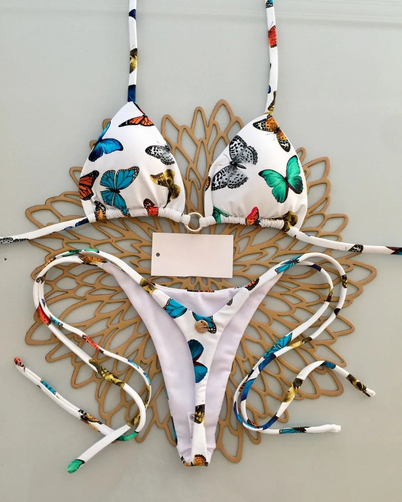 2025 New Sexy Women Bikini Set Beach Holiday Swimsuit Brazilian Thong Bikini Set Sexy Two Pieces Bathing Suit Women Beach Wear