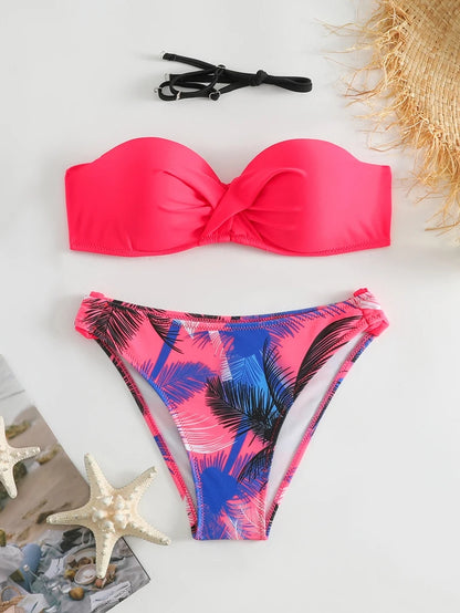 2025 Push Up Top Women Bikinis Set Female Swimsuit Bathing Suit Beachwear Swimwear Sexy  Low Waist Bottom Swimmming Suit