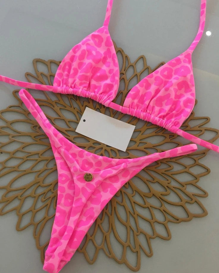 2025 New Sexy Women Bikini Set Beach Holiday Swimsuit Brazilian Thong Bikini Set Sexy Two Pieces Bathing Suit Women Beach Wear