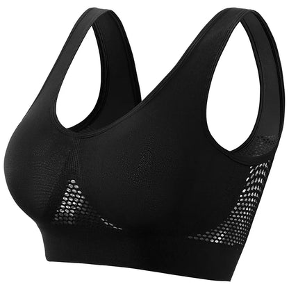 Seamless Mesh Women Sports Bras Fitness Gym Running Underwear Shockproof Bra Wireless Plus Size Crop Top Breathable Yoga Bra