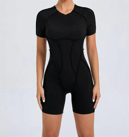 Pad Sleeveless Women Clothes Backless Yoga Set Gym Jumpsuits Sportswear Workout Tracksuit Dance Fitness Shorts Bodysuit XP77