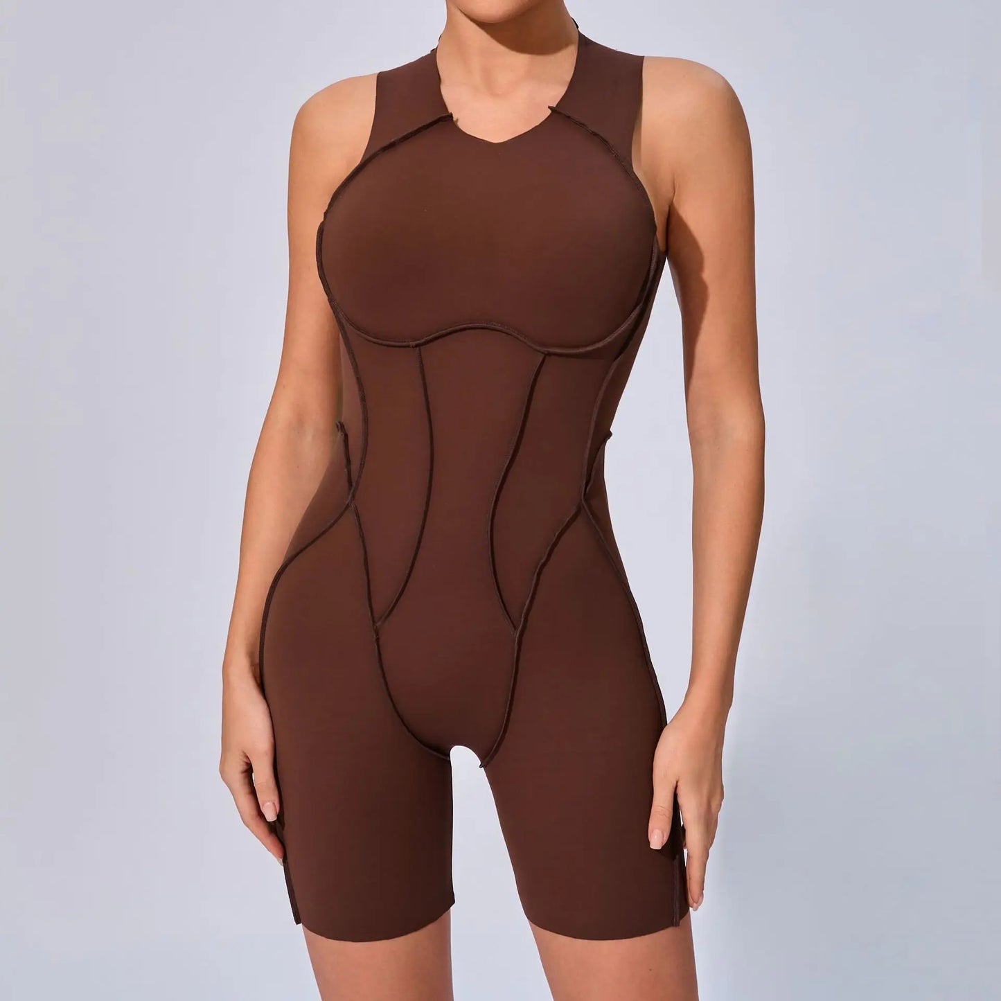 Pad Sleeveless Women Clothes Backless Yoga Set Gym Jumpsuits Sportswear Workout Tracksuit Dance Fitness Shorts Bodysuit XP77