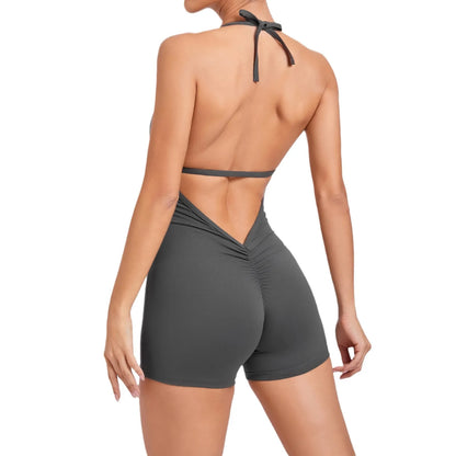 Yoga Set Backless One-Piece Suit Workout Jumpsuit Women Short Gym Rompers Yoga Set Fitness Boilersuit Sports Bodysuits Women