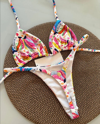 2025 New Sexy Women Bikini Set Beach Holiday Swimsuit Brazilian Thong Bikini Set Sexy Two Pieces Bathing Suit Women Beach Wear