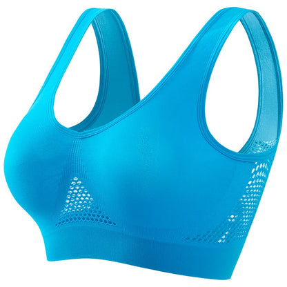 Seamless Mesh Women Sports Bras Fitness Gym Running Underwear Shockproof Bra Wireless Plus Size Crop Top Breathable Yoga Bra